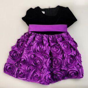 American Princess Formal Black and Purple Rosettes  / Size 9M